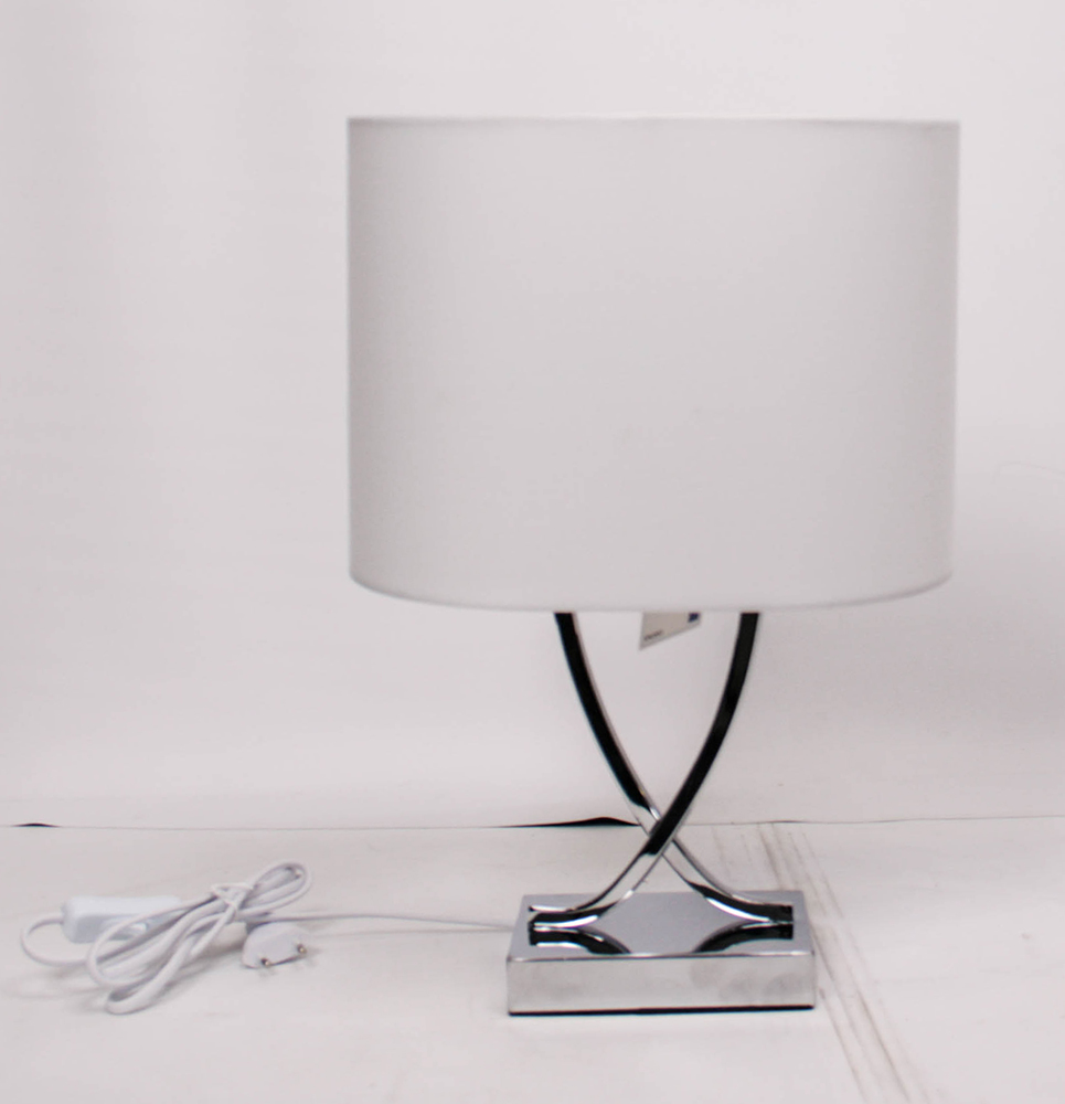 Relaxdays lampe de table abat-jour cadre lampe de chevet métal 51x28x28 cm