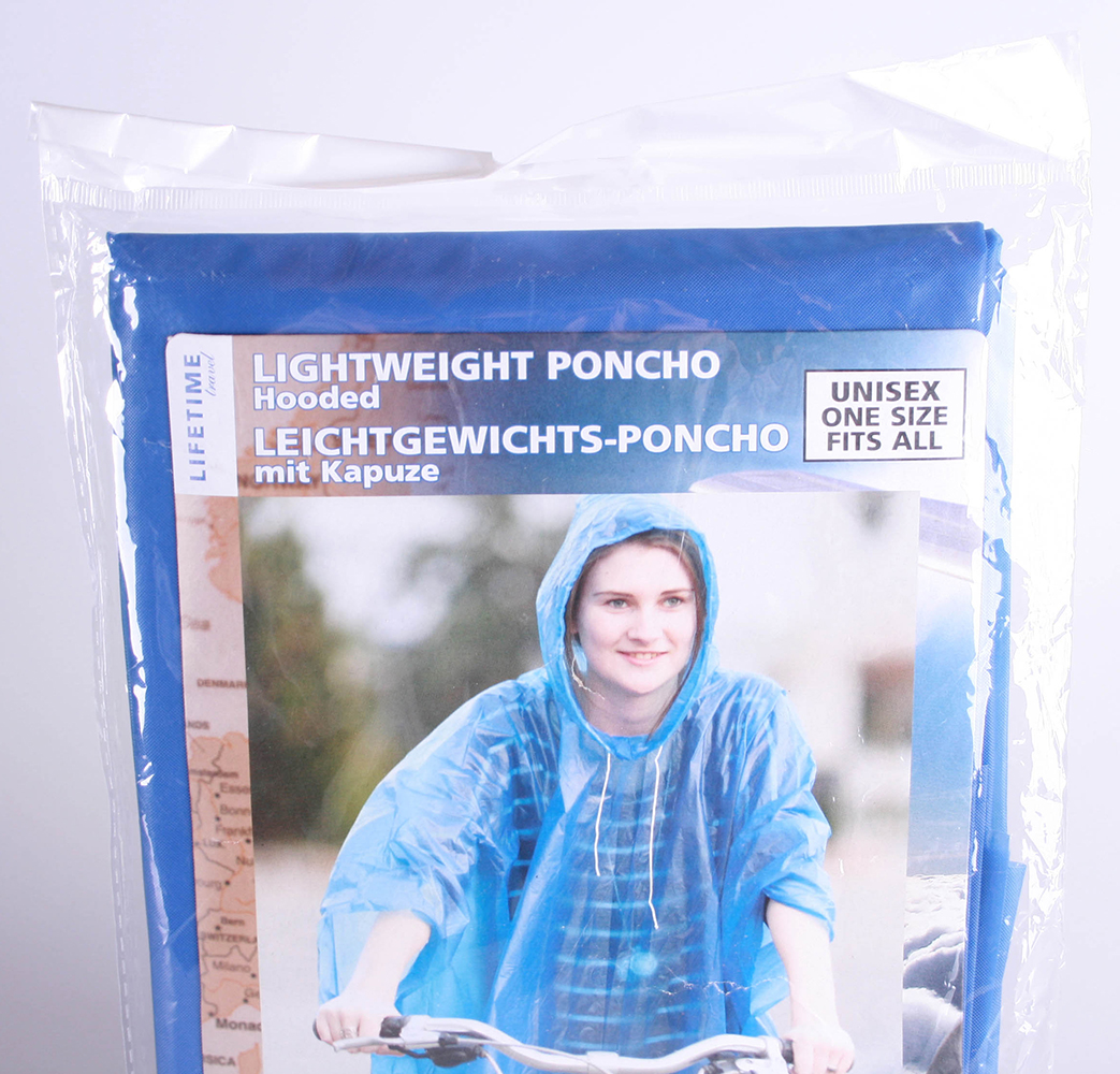 Regen Poncho Regenmantel Poncho Blau 130 x 100 cm