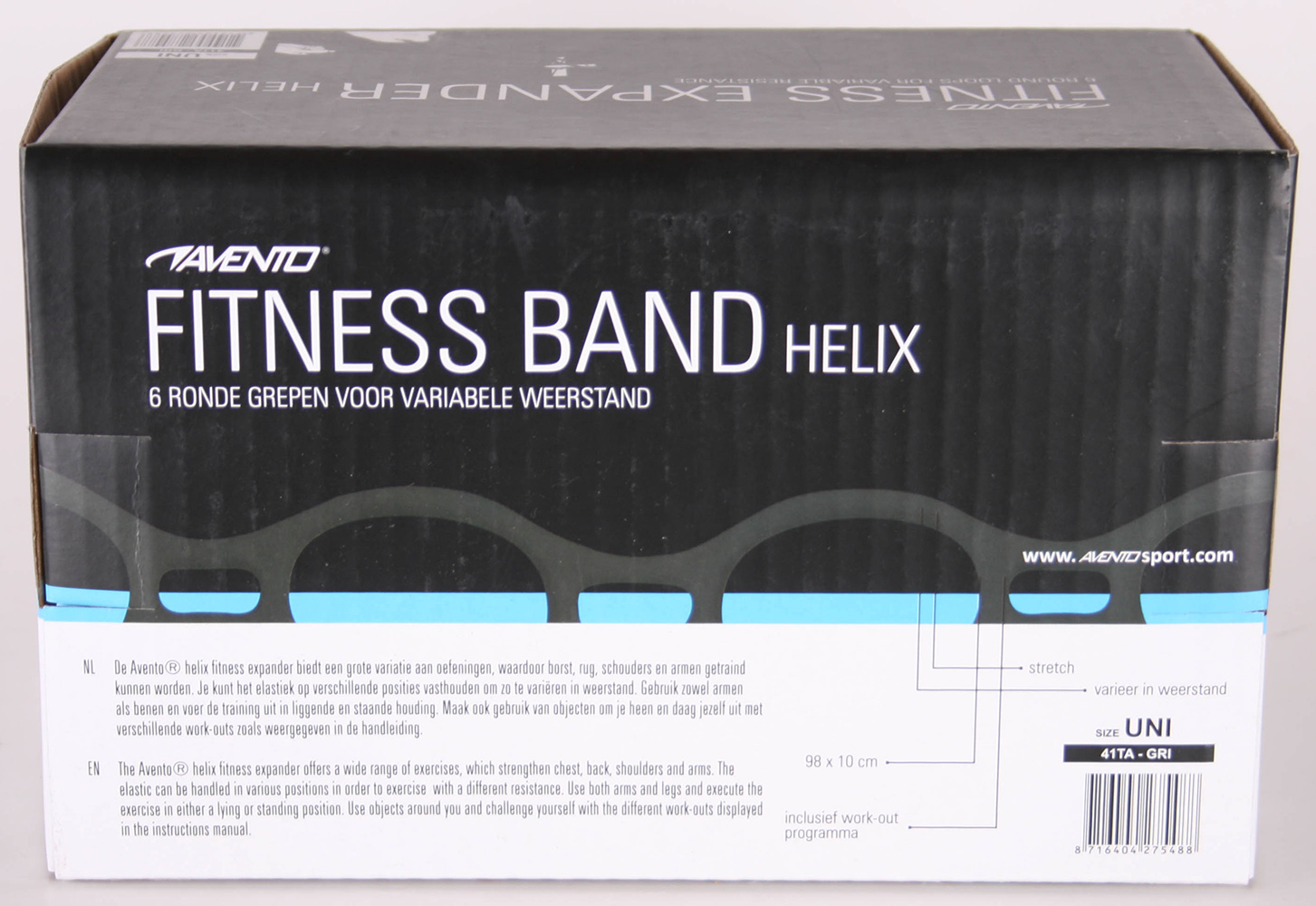 Avento Helix Fitness Band Farbe: Grey Größe one size 