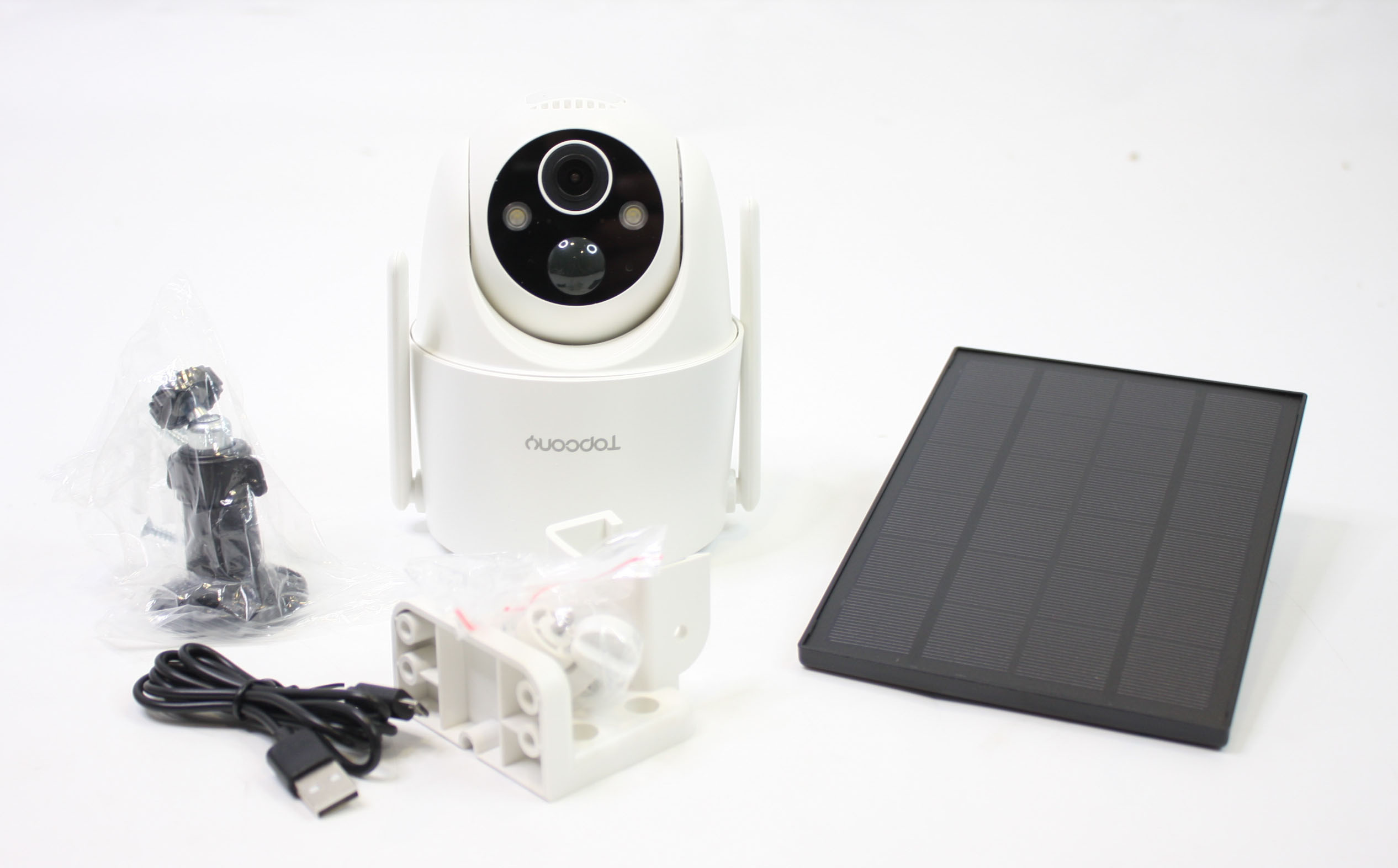 Caméra de sécurité Topcony 2K Vision nocturne WiFi solaire